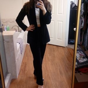 Velvet pinstripe pant suit